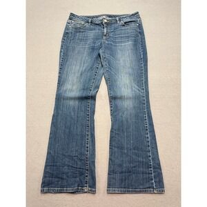 Jennifer Lopez Flare‎ Jeans Women's 12 Blue Medium Wash Low Rise Denim Whiskered